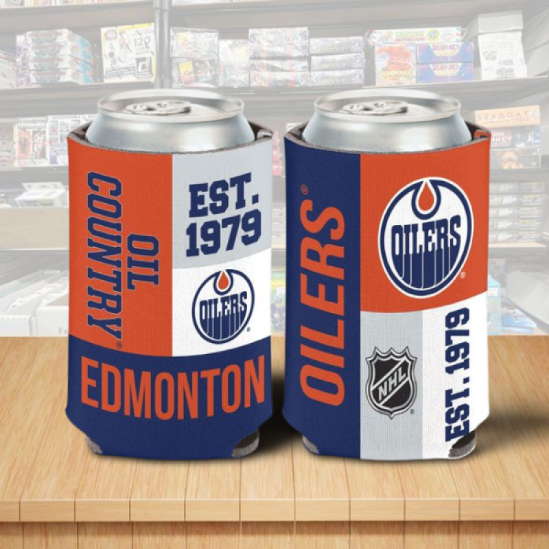 Edmonton Oilers Blue Est. 1979 Hockey Can Cooler 12oz Holder Double Sided Image 1