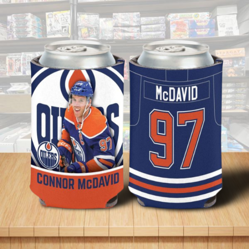 Edmonton Oilers Connor McDavid Hockey Can Cooler 12oz Holder Double Sided Image 1