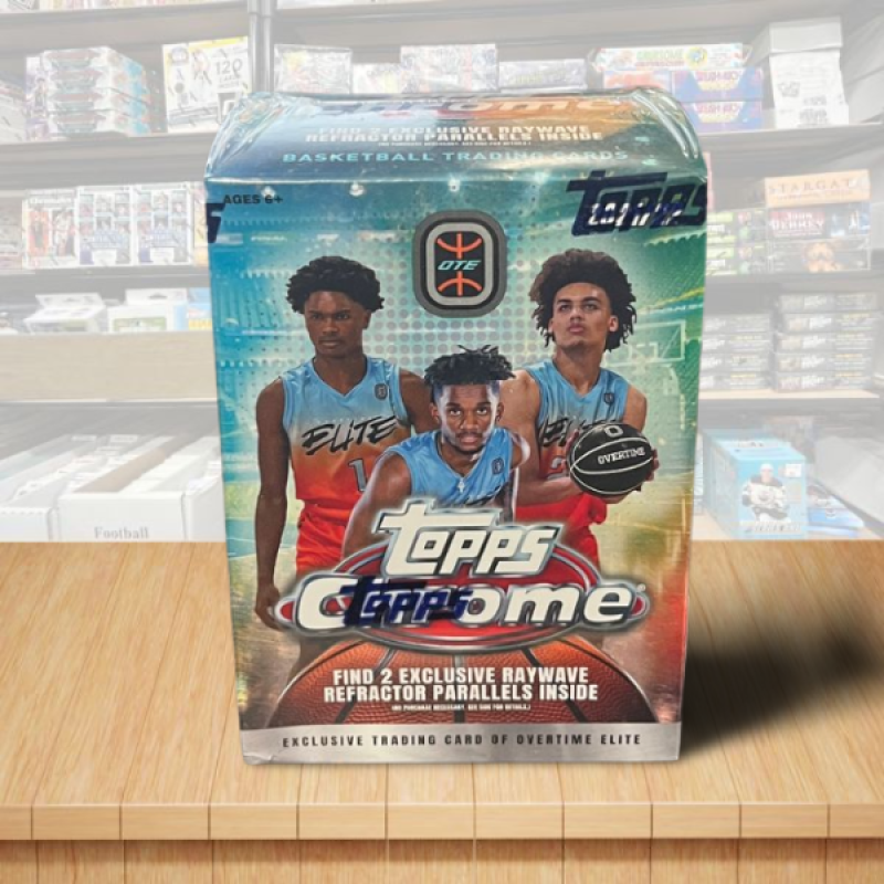 2021-22 Topps Chrome Overtime Elite Basketball Factory Sealed Box - 7 Packs Image 1