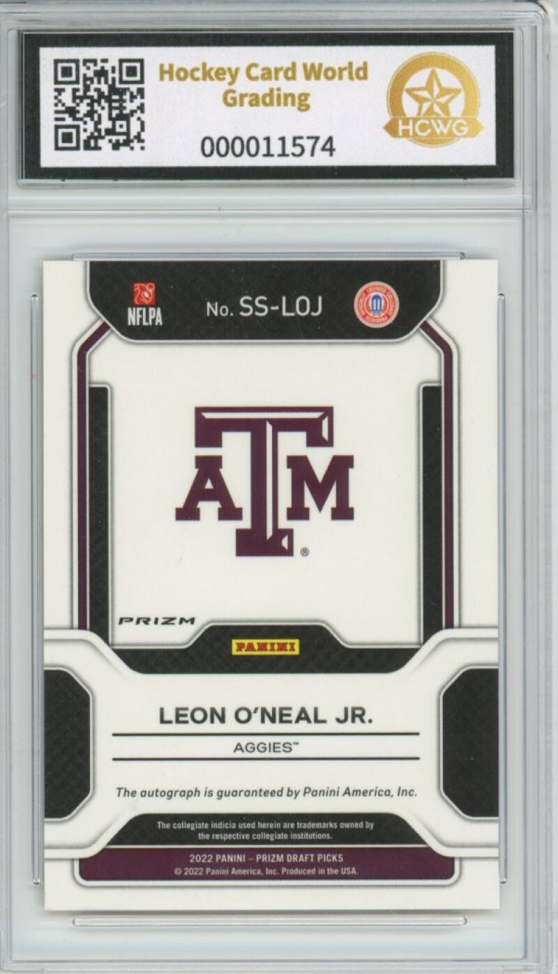 2022 Panini Prizm Draft Picks Signatures Gold Ice Leon O'Neal Jr. HCWG 10 Image 2