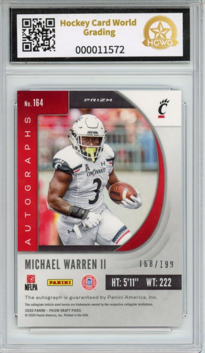 2020 Prizm Draft Picks Autograph Purple Green Michael Warren II 168/199 RC HCWG 9 Image 2