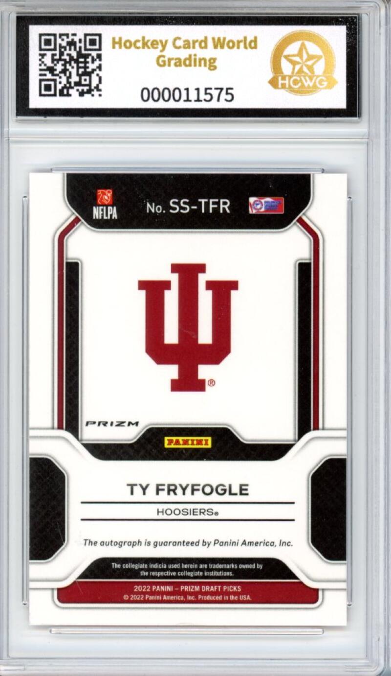 2022 Panini Prizm Draft Picks Sensational Signatures Red Ice Ty Fryfogle HCWG 9 Image 2
