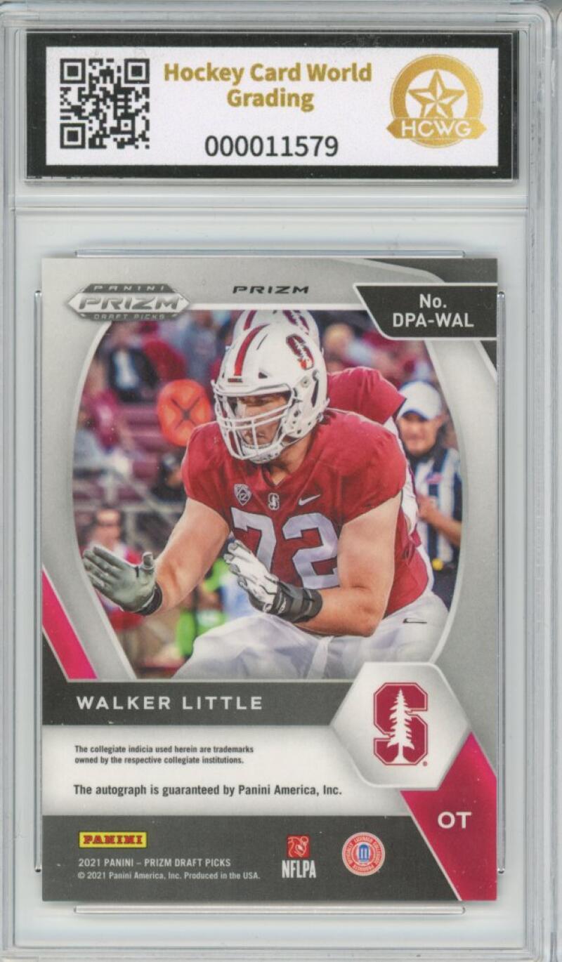 2021 Panini Prizm Draft Picks Autograph Gold Ice Walker Little Rookie HCWG 9 Image 2
