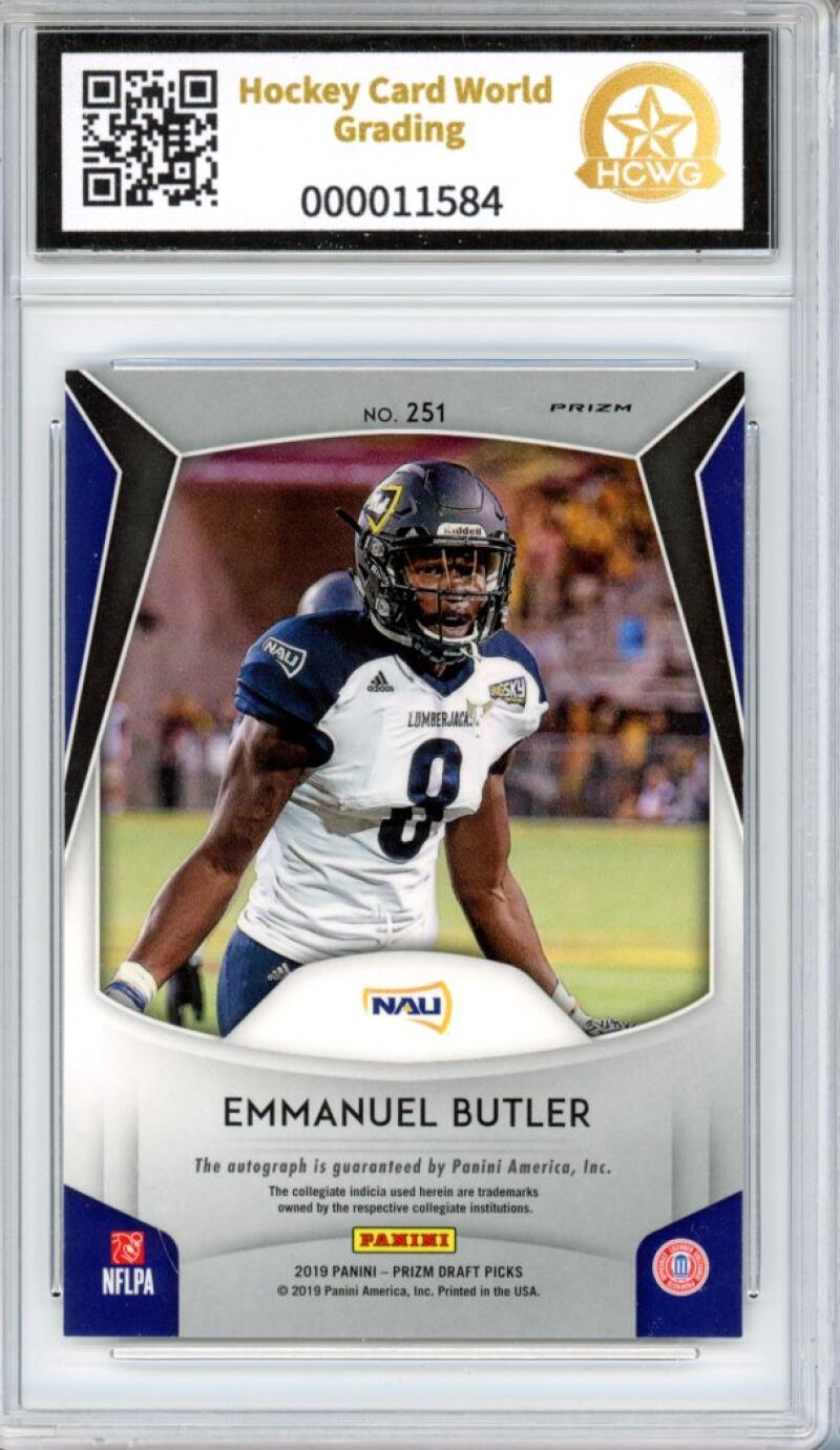 2019 Panini Prizm Draft Picks Autographs Prizm Emmanuel Butler Rookie HCWG 9 Image 2