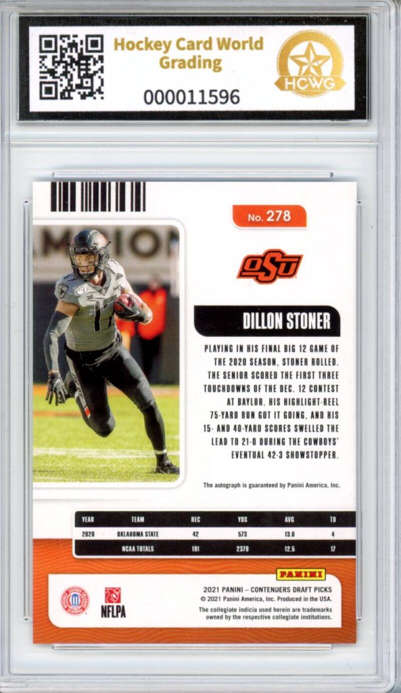 2021 Contenders Draft Picks Pink Cracked Ice Dillon Stoner Auto RC 1/23 HCWG 9 Image 2