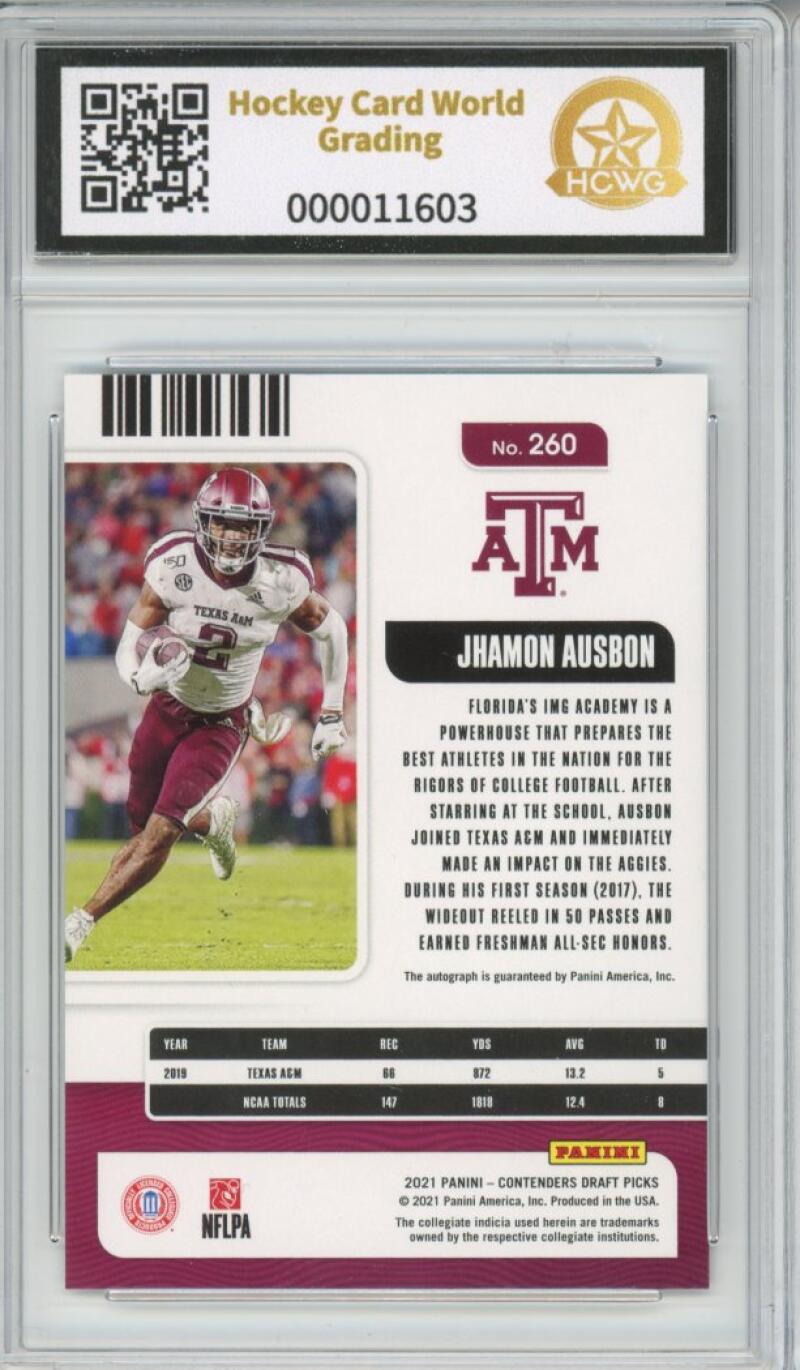 2021 Contenders Draft Picks Red Explosion Jhamon Ausbon Auto Rookie HCWG 10 Image 2