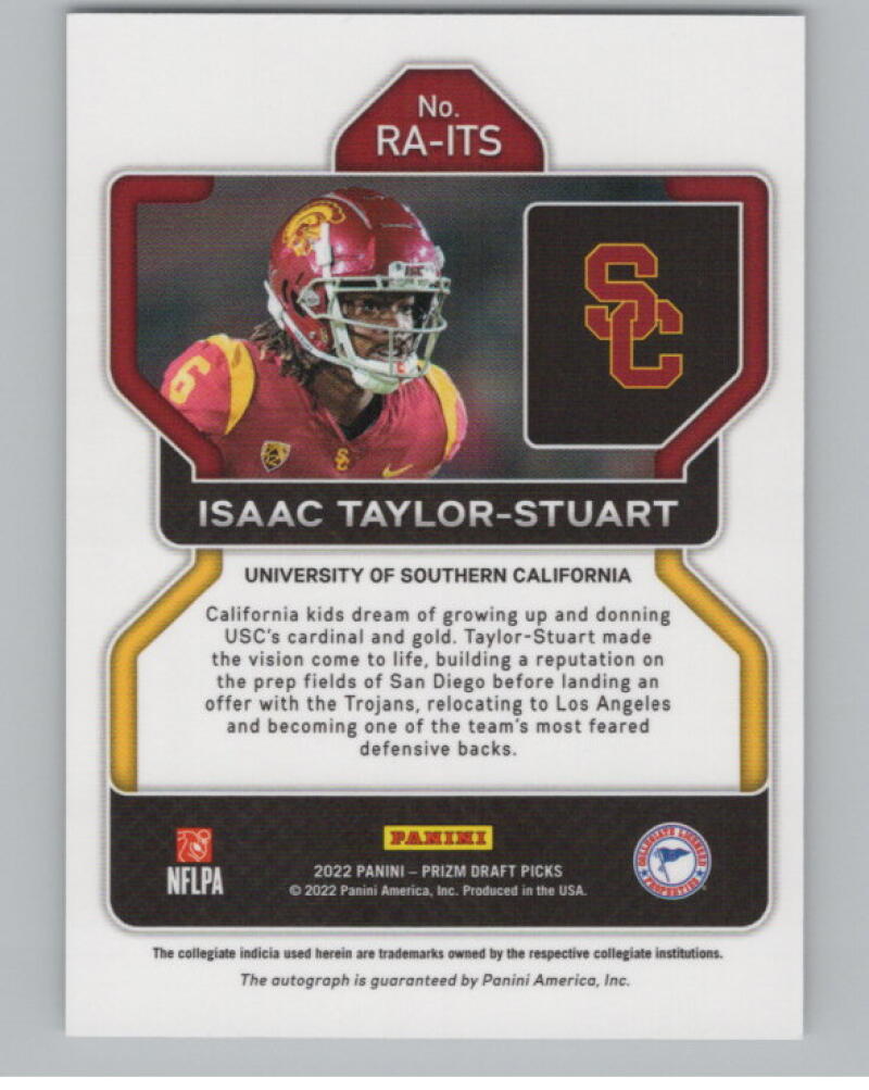2022 Panini Prizm Draft Picks Autographs Isaac Taylor-Stuart Auto V98706 Image 2
