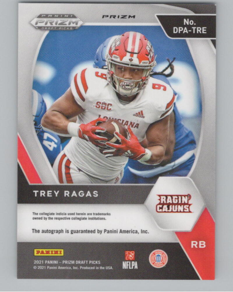 2021 Panini Prizm Draft Picks Autographs Trey Ragas Rookie V98716 Image 2
