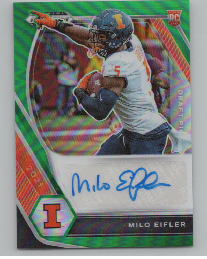 2021 Panini Prizm Draft Picks Autographs Prizms Green Milo Eifler RC V98718 Image 1