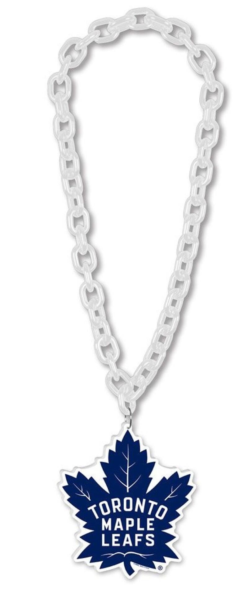 Toronto Maple Leafs Hockey Big Chain Necklace - 38" plastic chain with foam logo Image 2