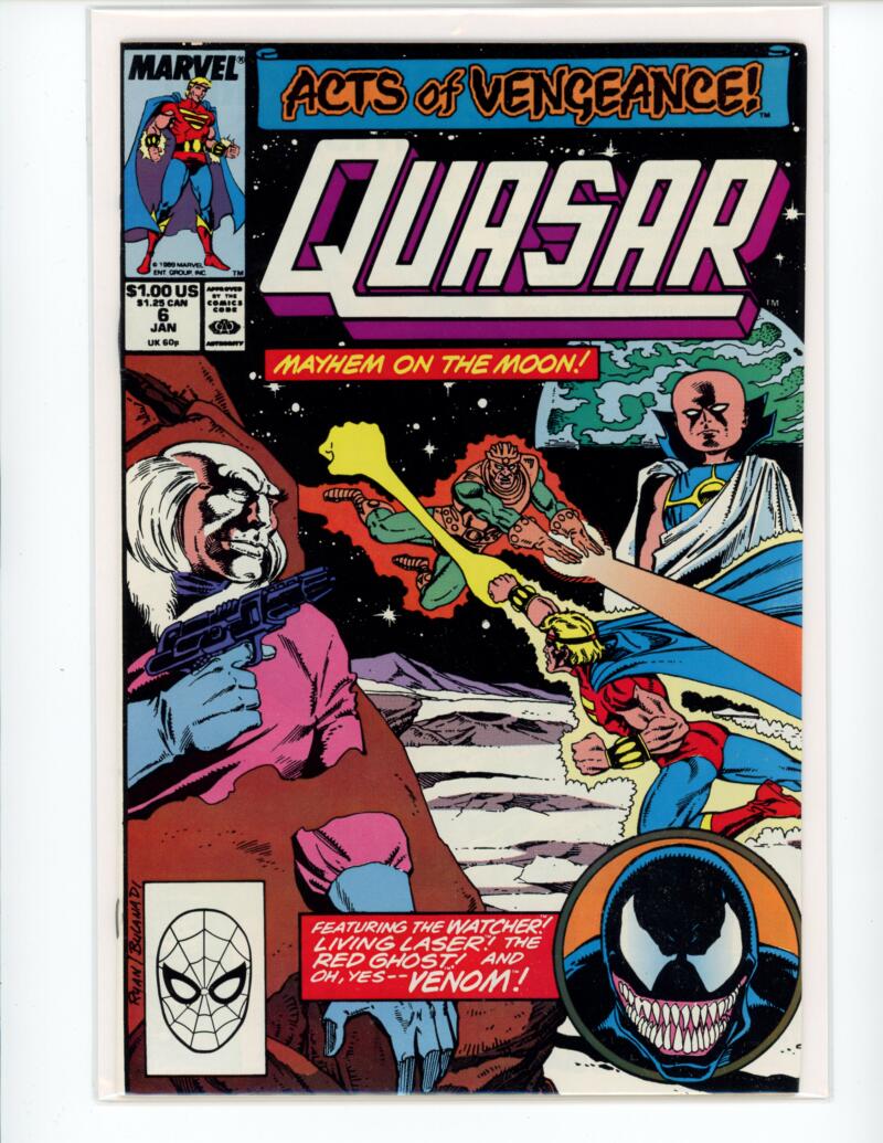 Marvel Quasar #6 Jan 1989 First App. Venom Comic NM-Mint - B2-45 Image 1