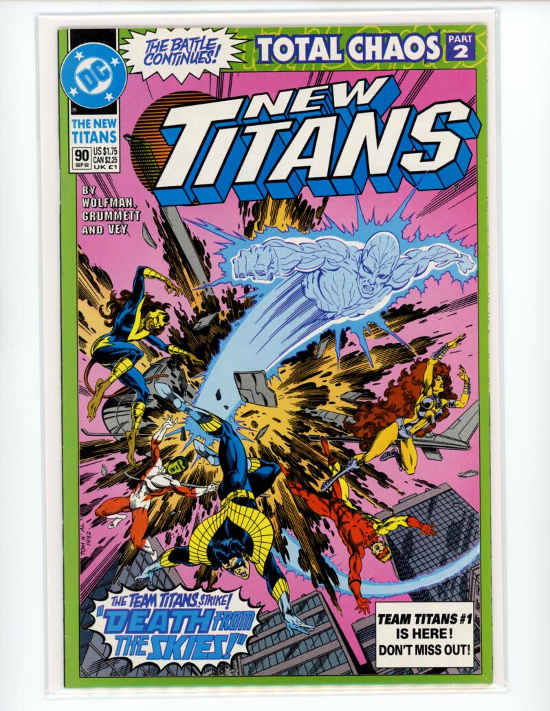 DC Team Titans #90 Sept 1992 Death from Skies Magazine Comic Book NM - B3-65 Image 1