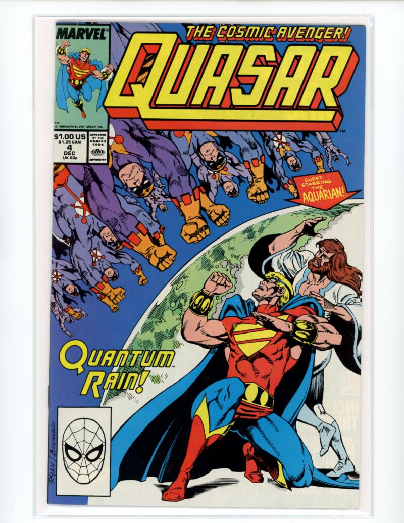 Marvel Quasar #4 Dec. 1989 Quantum Rain! Comic Book NM+ - B3-88 Image 1