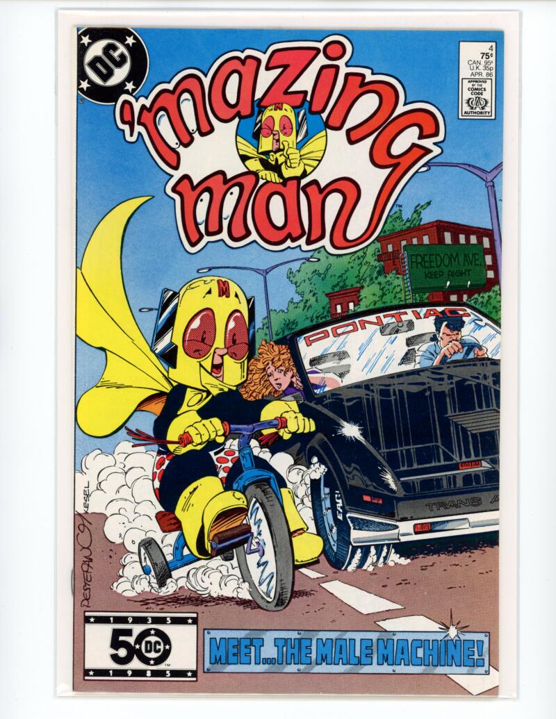 DC 'Mazing Man #4 1986 The Male Machine Magazine Comic Book Mint - B4-13 Image 1