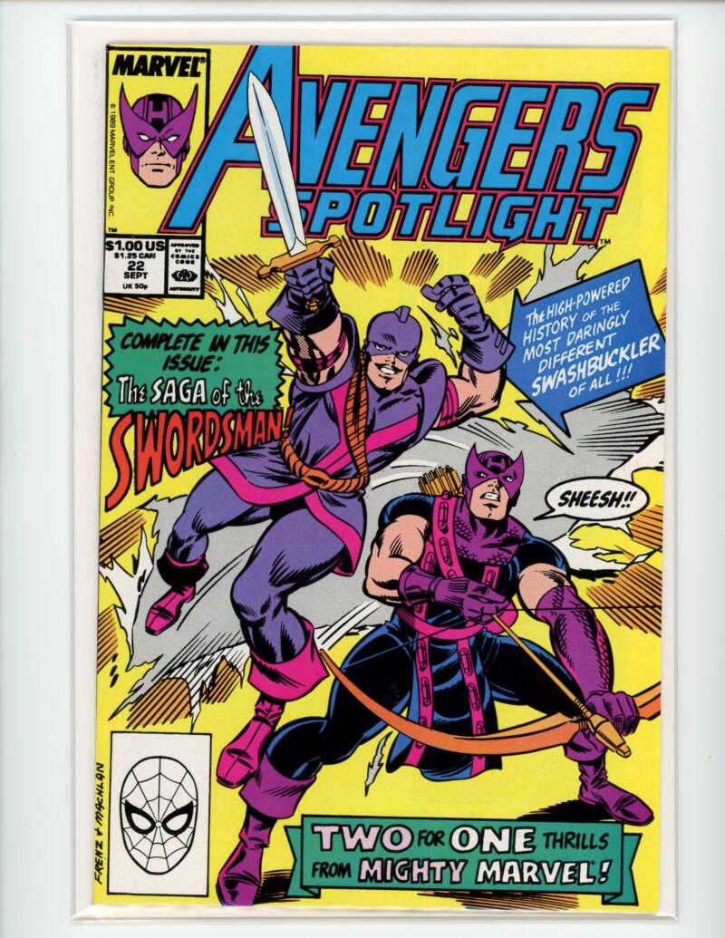 Marvel Avengers Spotlight #22 1989 Swordsman Magazine Comic Book VF - B9-71 Image 1