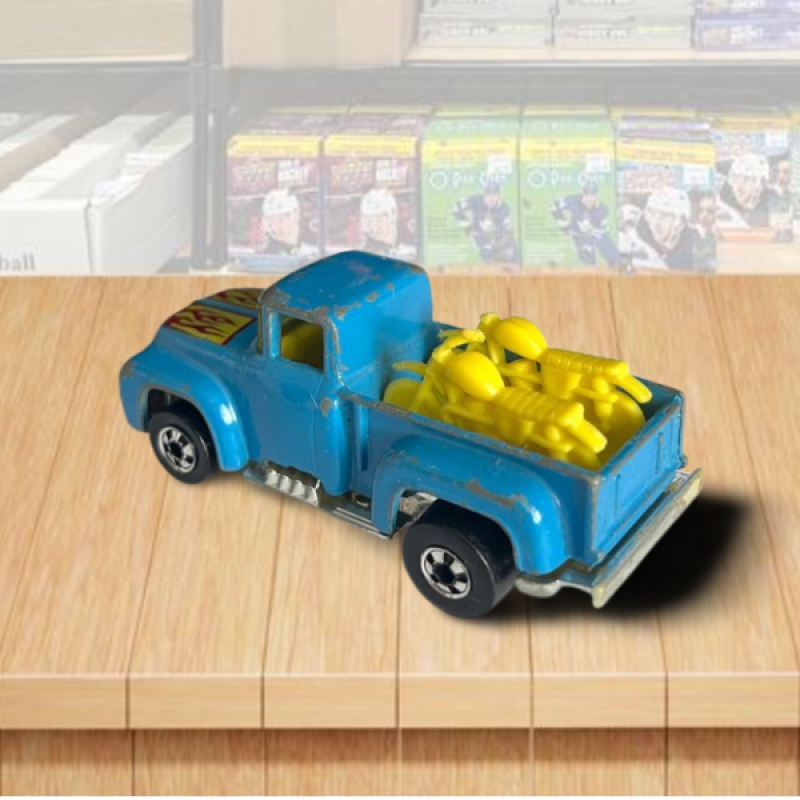 1973 Hot Wheels Ford 56" Hauler Pickup with Motorcycles Vintage Car Hong Kong Image 2