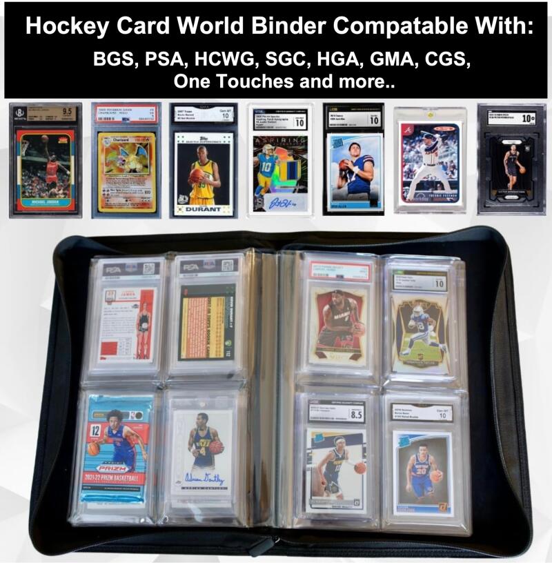 Hockey Card World Graded Binder Case - Holds 32 Graded Cards Any Size Image 2