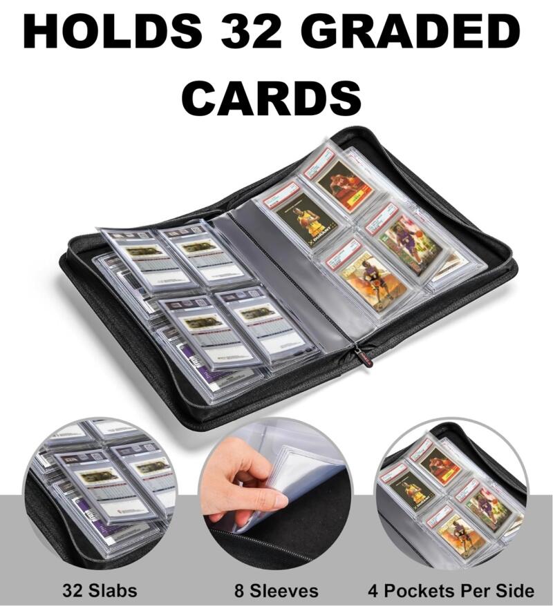 Hockey Card World Graded Binder Case - Holds 32 Graded Cards Any Size Image 3
