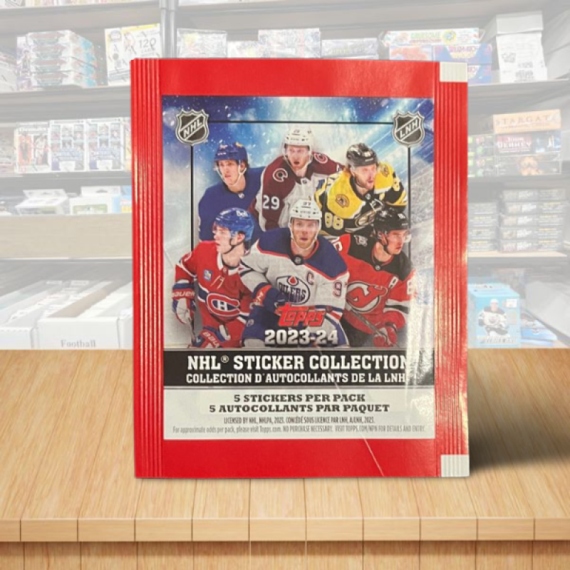 2023-24 Topps Sticker Collection Factory Sealed Hockey 5 Card Pack Image 1