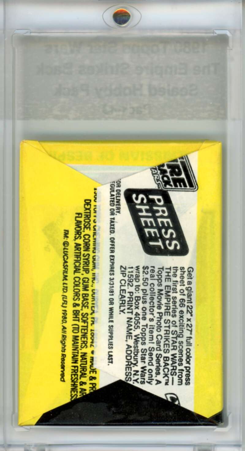 1980 Star Wars Empire Strikes Back Sealed Hobby Pack Vader - SPK 43 Image 2