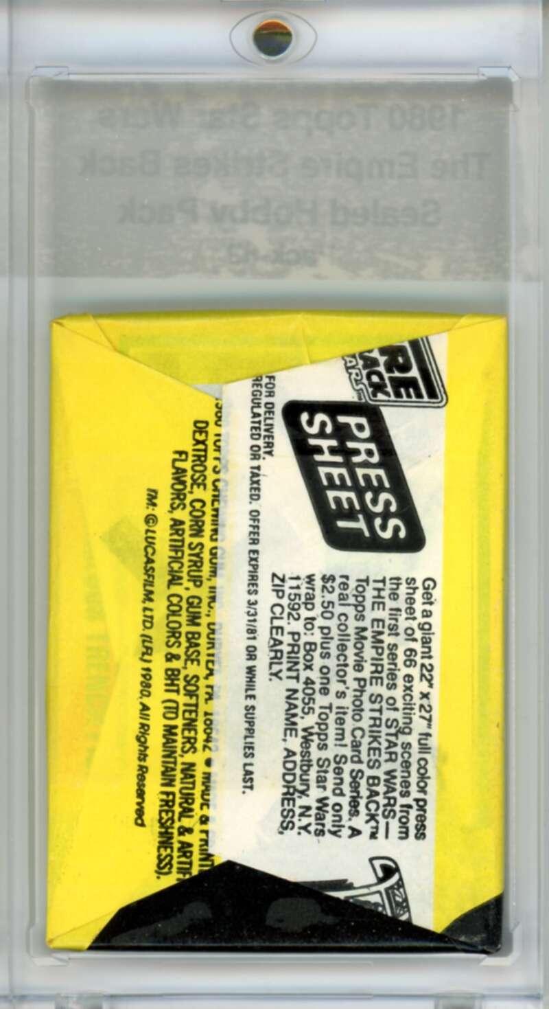 1980 Star Wars Empire Strikes Back Sealed Hobby Pack Vador - SPK 63 Image 2