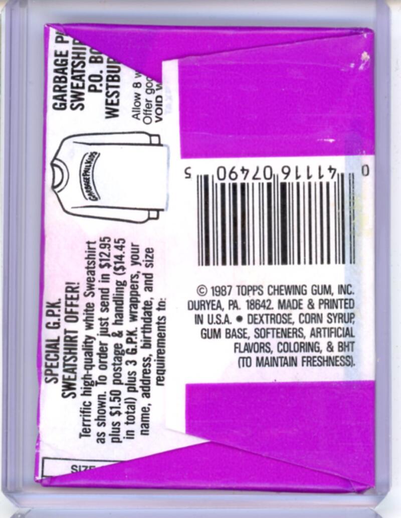 1987 Topps Garbage Pail Kids 7th Series Sealed Vintage Hobby Wax Pack - SPK 94 Image 2