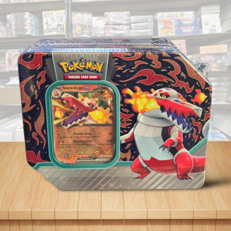 Pokemon TCG: Paldea Partners Tin (Skeledirge EX) Factory Sealed Image 1
