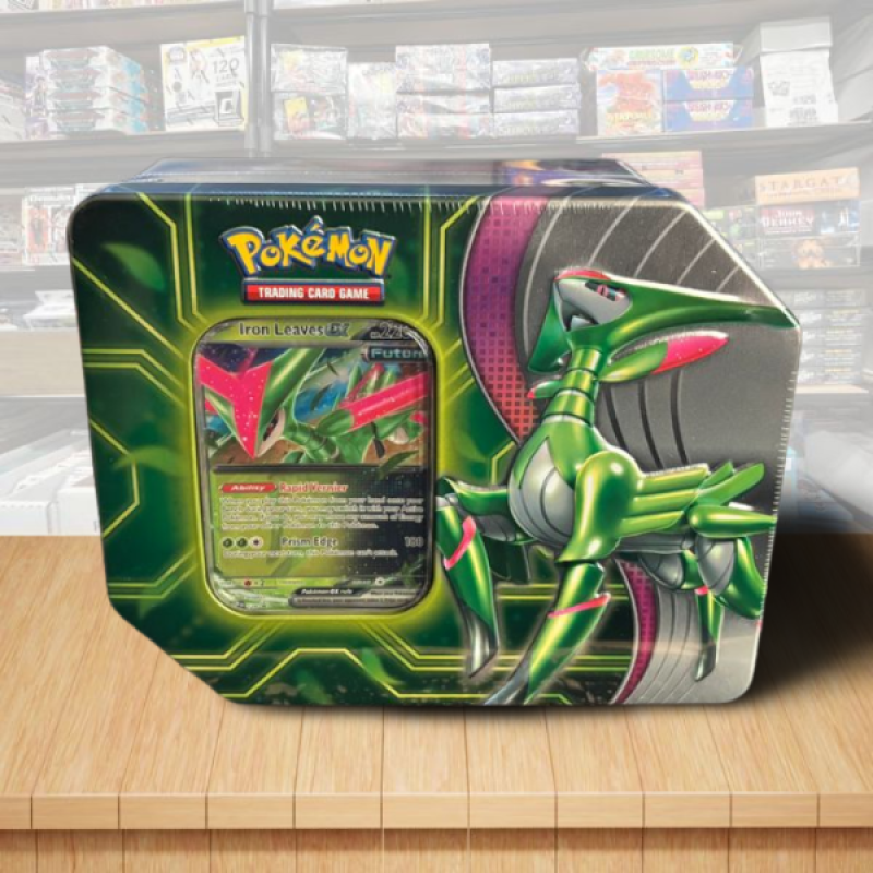 Pokemon TCG: Paradox Clash Tin (Iron leaves EX) 2024 Factory Sealed Image 1