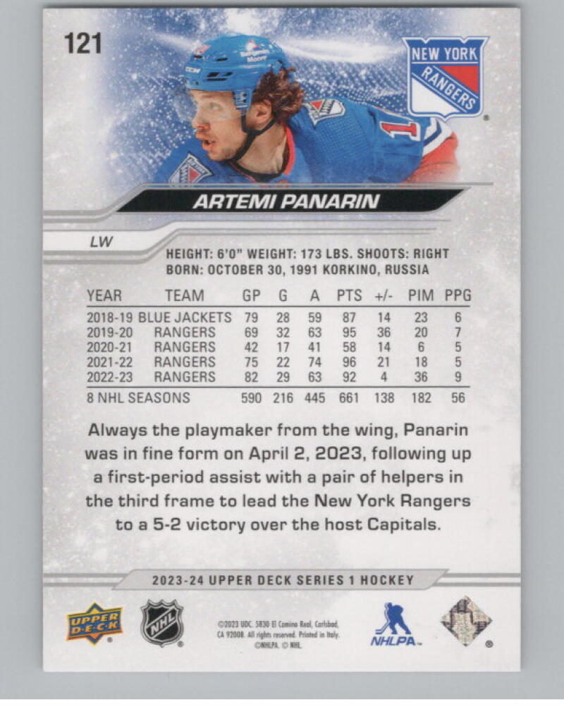 2023-24 Upper Deck Outburst Silver #121 Artemi Panarin V98812 Image 2