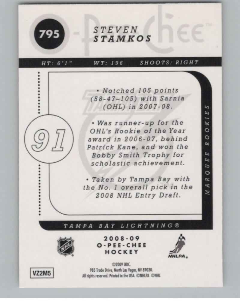 2008-09 O-Pee-Chee Metal #795 Steven Stamkos Rookie RC V98814 Image 2