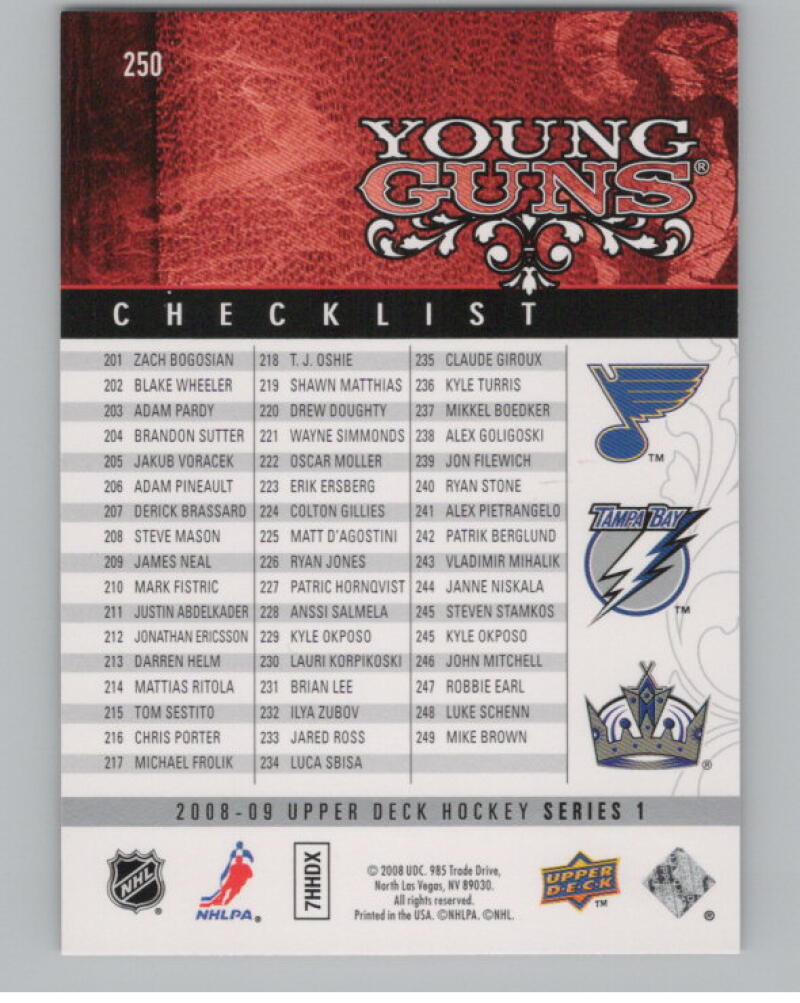 2008-09 Upper Deck #250 Doughty/Stamkos/Pietrangelo CL YG V98824 Image 2