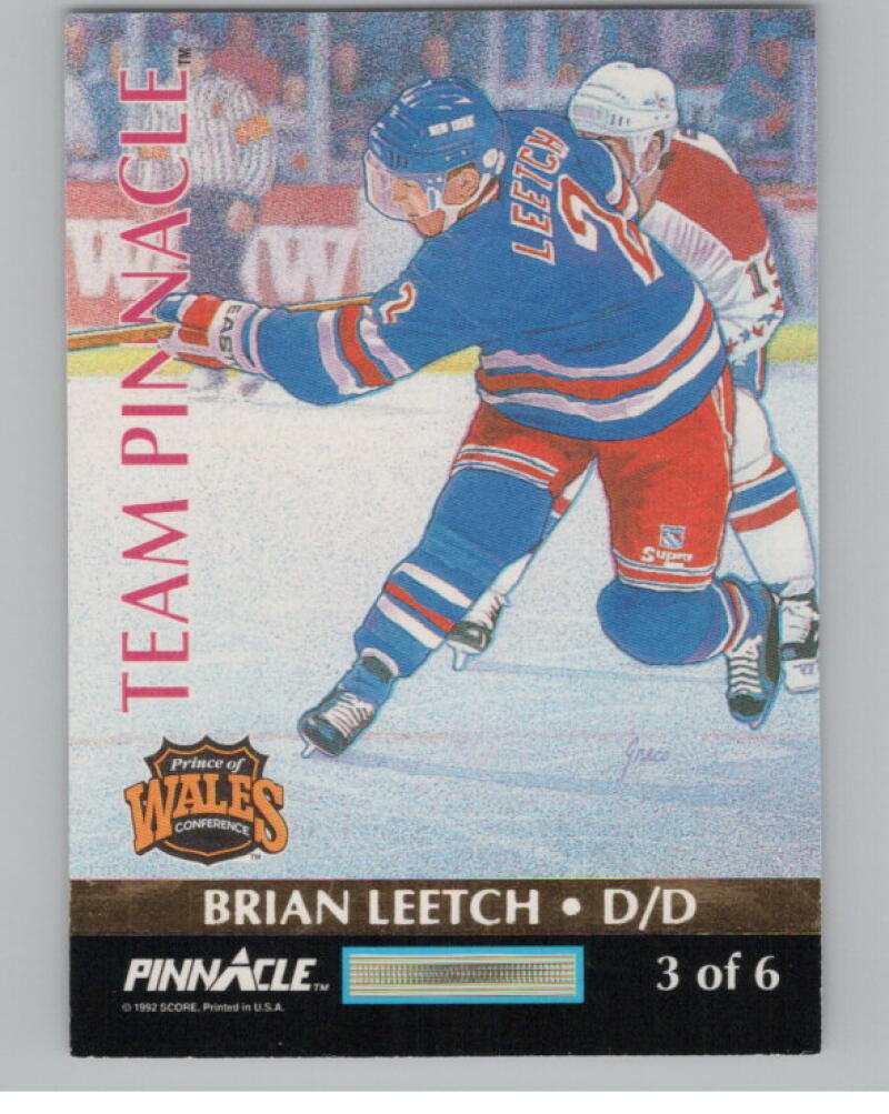 1992-93 Pinnacle Team Pinnacle #3 Brian Leetch/Paul Coffey V98895 Image 2