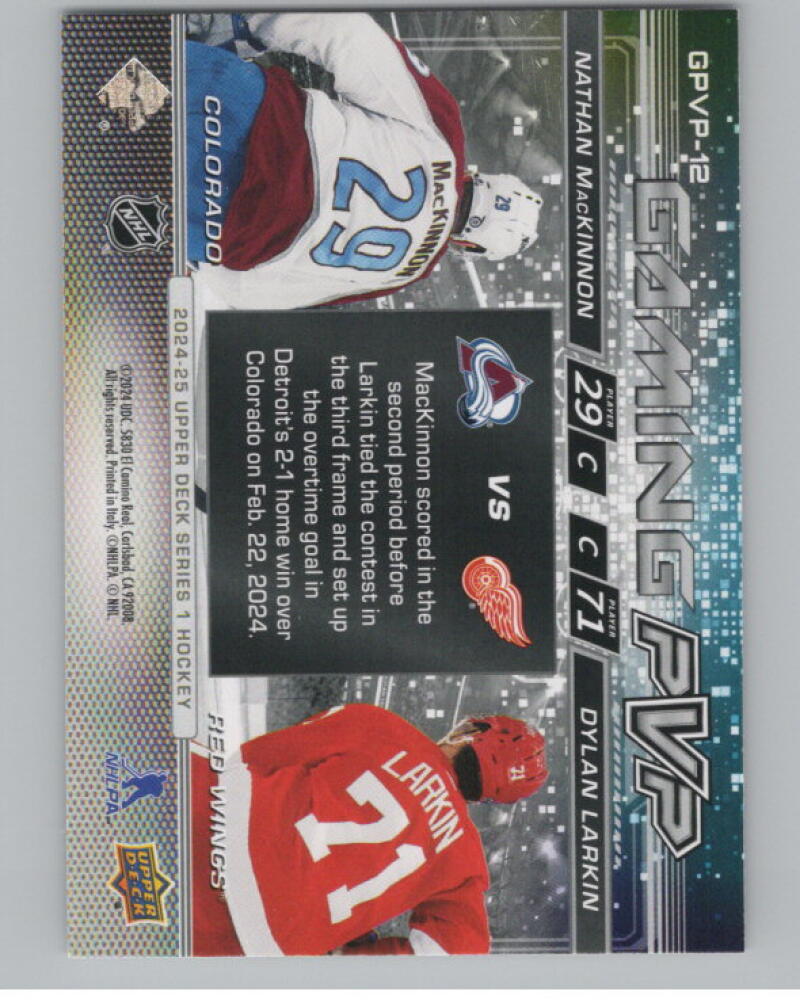 2024-25 Upper Deck Gaming PVP Nathan MacKinnon/Dylan Larkin V98897 Image 2