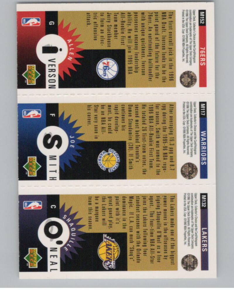 1996-97 Collector's Choice Mini-Cards Gold Iverson/Smith/O'Neal V98944 Image 2