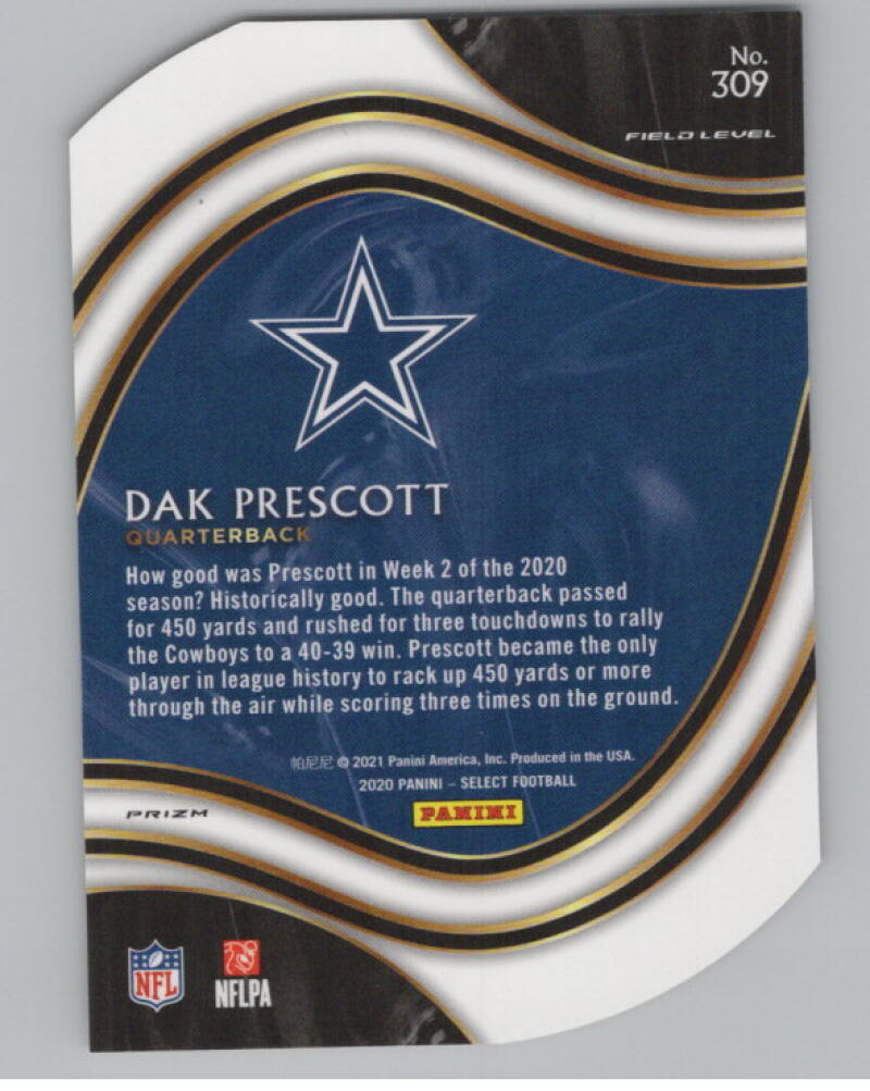 2020 Select Prizm Orange Die Cut #309 Dak Prescott Football V98963 Image 2