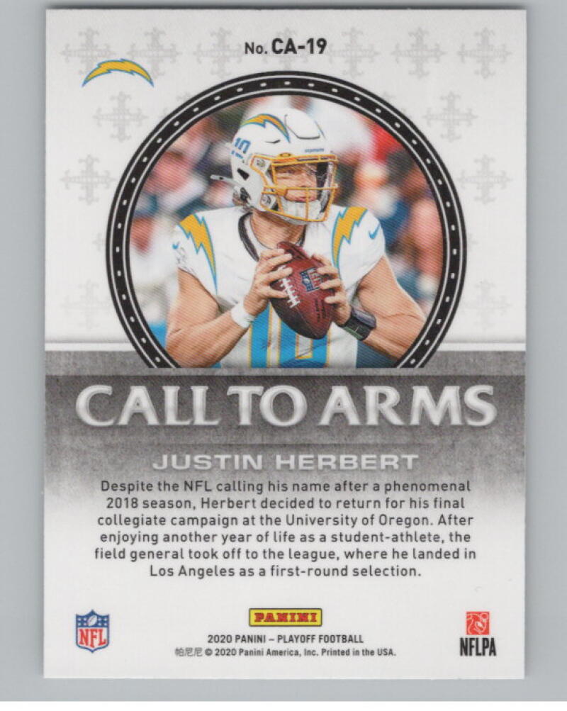 2020 Playoff Call to Arms #19 Justin Herbert Football V98965 Image 2