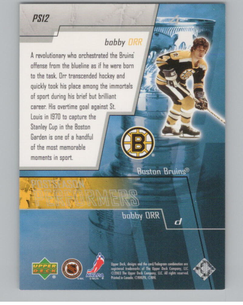 2003-04 Upper Deck Performers #PS12 Bobby Orr Bruins V98978 Image 2