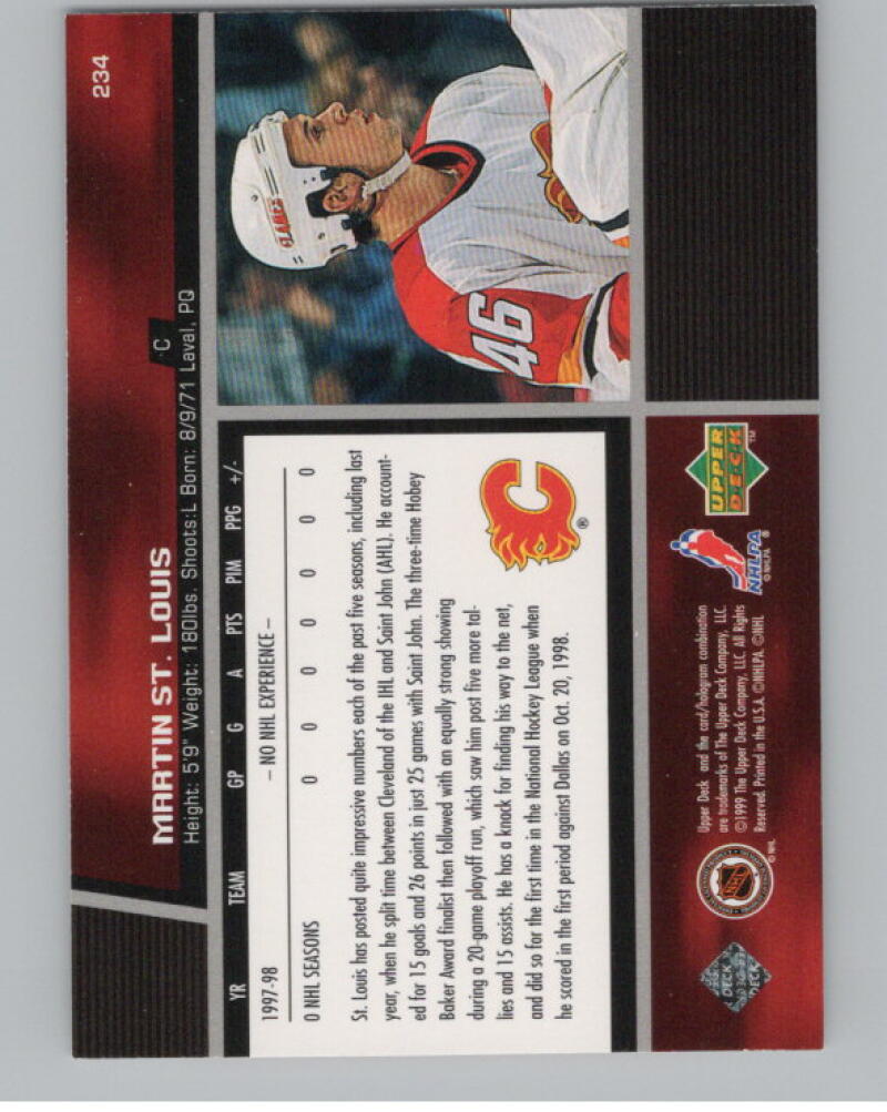 1998-99 Upper Deck #234 Martin St. Louis RC Rookie V98984 Image 2