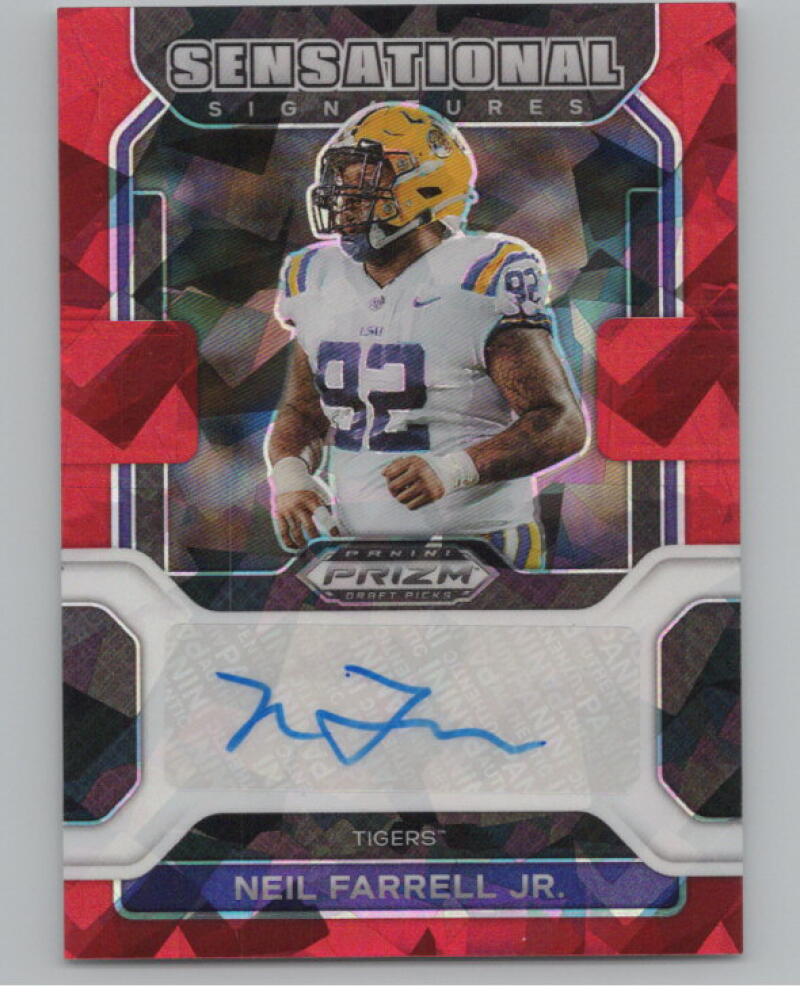 2022 Prizm Draft Picks Sensational Signatures Red Ice Neil Farrell Jr. V98985 Image 1