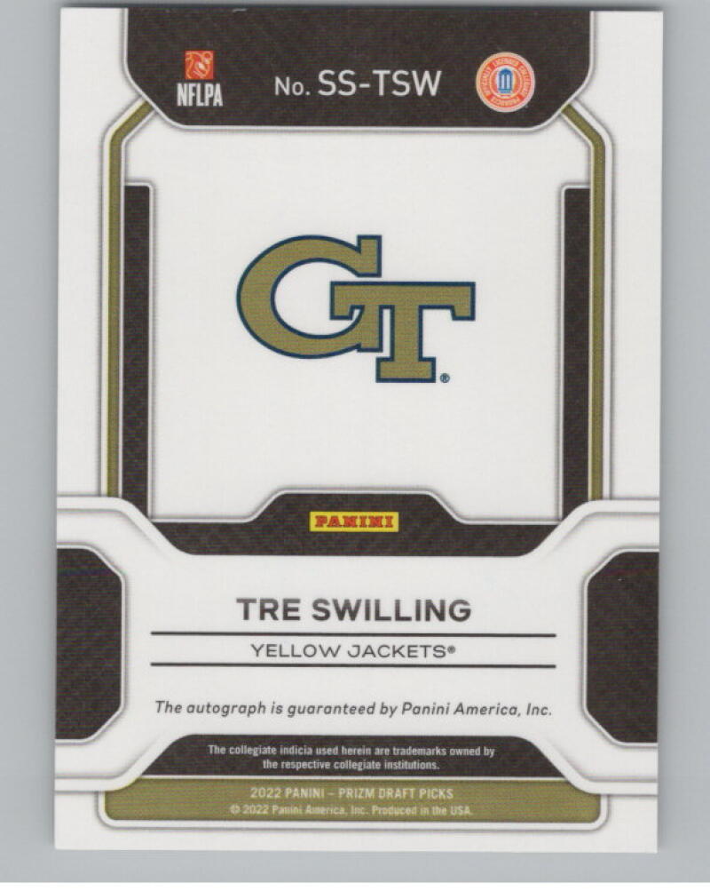 2022 Panini Prizm Draft Picks Sensational Signatures #55 Tre Swilling V98988 Image 2