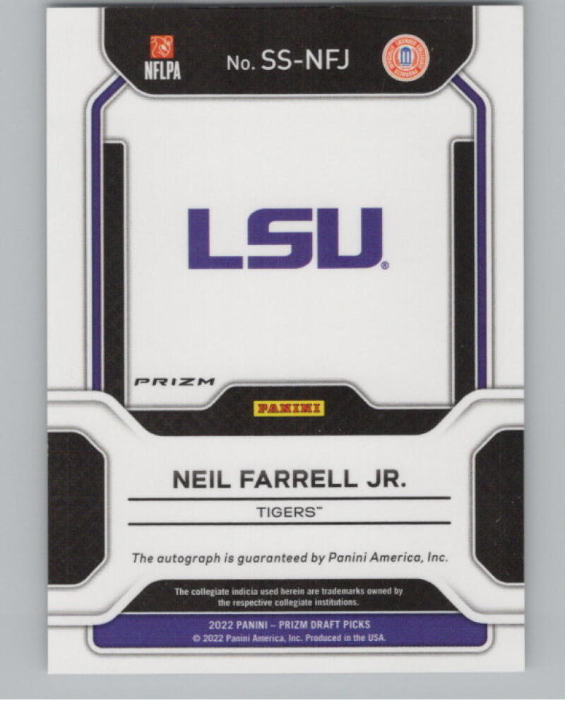 2022 Panini Prizm Draft Picks Sensational Signatures #50 Neil Farrell Jr. V98989 Image 2