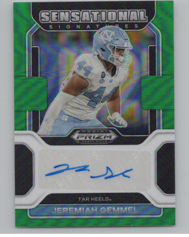 2022 Prizm Draft Picks Sensational Signatures Green Jeremiah Gemmel. V98991 Image 1