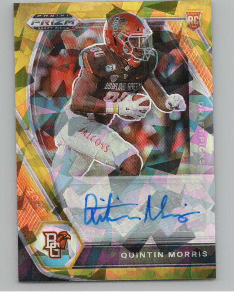 2021 Prizm Draft Picks Autographs Prizms Gold Ice Quintin Morris V98992 Image 1