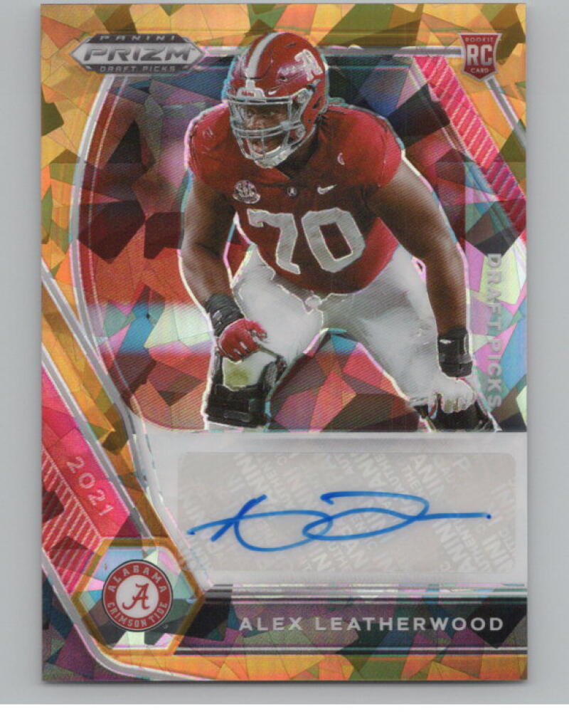 2021 Prizm Draft Picks Autographs Prizms Gold Ice Alex Leatherwood V98993 Image 1