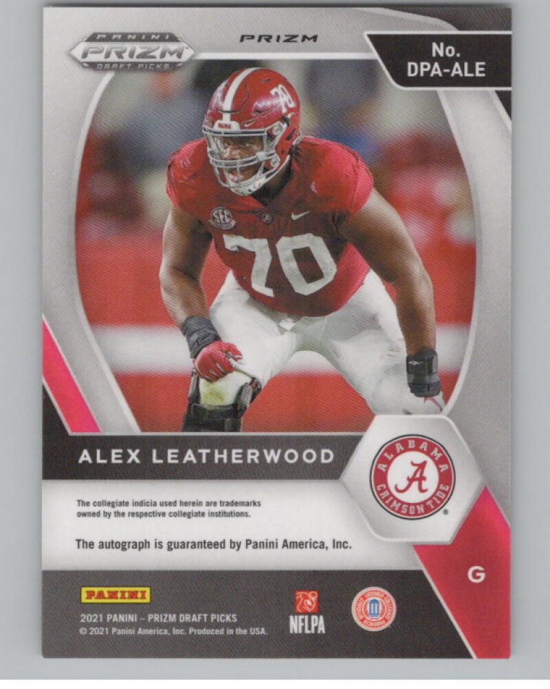 2021 Prizm Draft Picks Autographs Prizms Gold Ice Alex Leatherwood V98993 Image 2