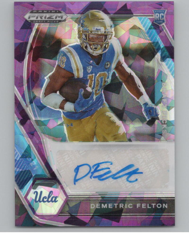 2021 Panini Prizm Draft Picks Autographs Purple Ice 91/99 Demetric Felton V98996 Image 1