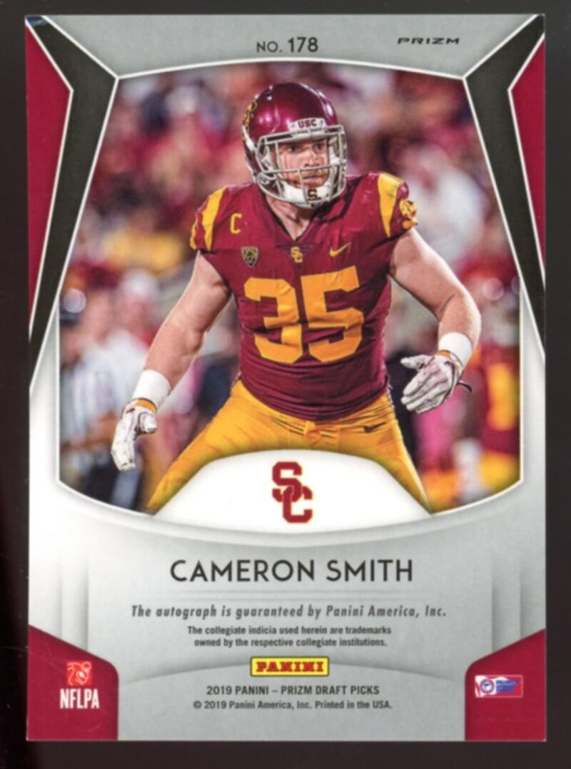 2019 Panini Contenders Draft Picks #203 Cameron Smith Auto RC V98997 Image 2