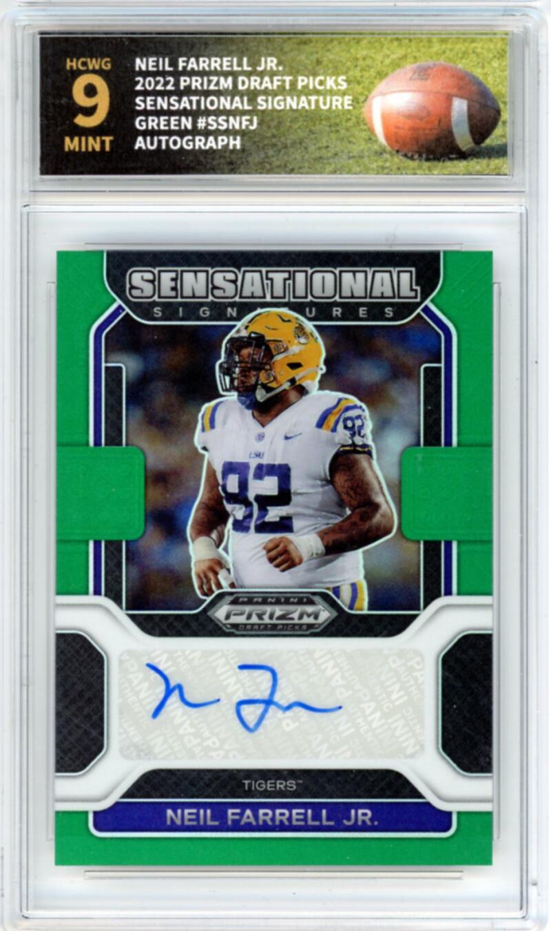 2022 Prizm Draft Picks Sensational Signatures Green Neil Farrell Jr. HCWG 9 Image 1