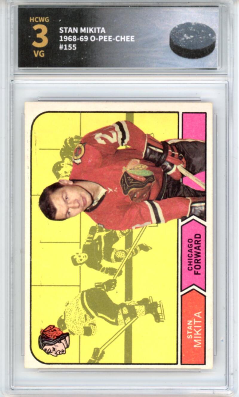 1968-69 O-Pee-Chee #155 Stan Mikita Hockey - Graded HCWG 3 Image 1
