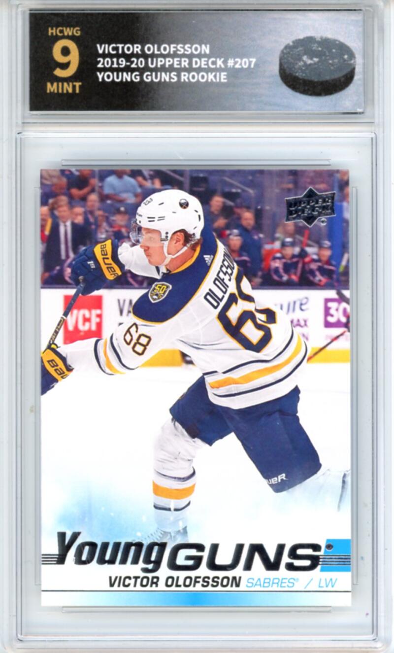 2019-20 Upper Deck #207 Victor Olofsson Young Guns RC Rookie - Graded HCWG 9 Image 1